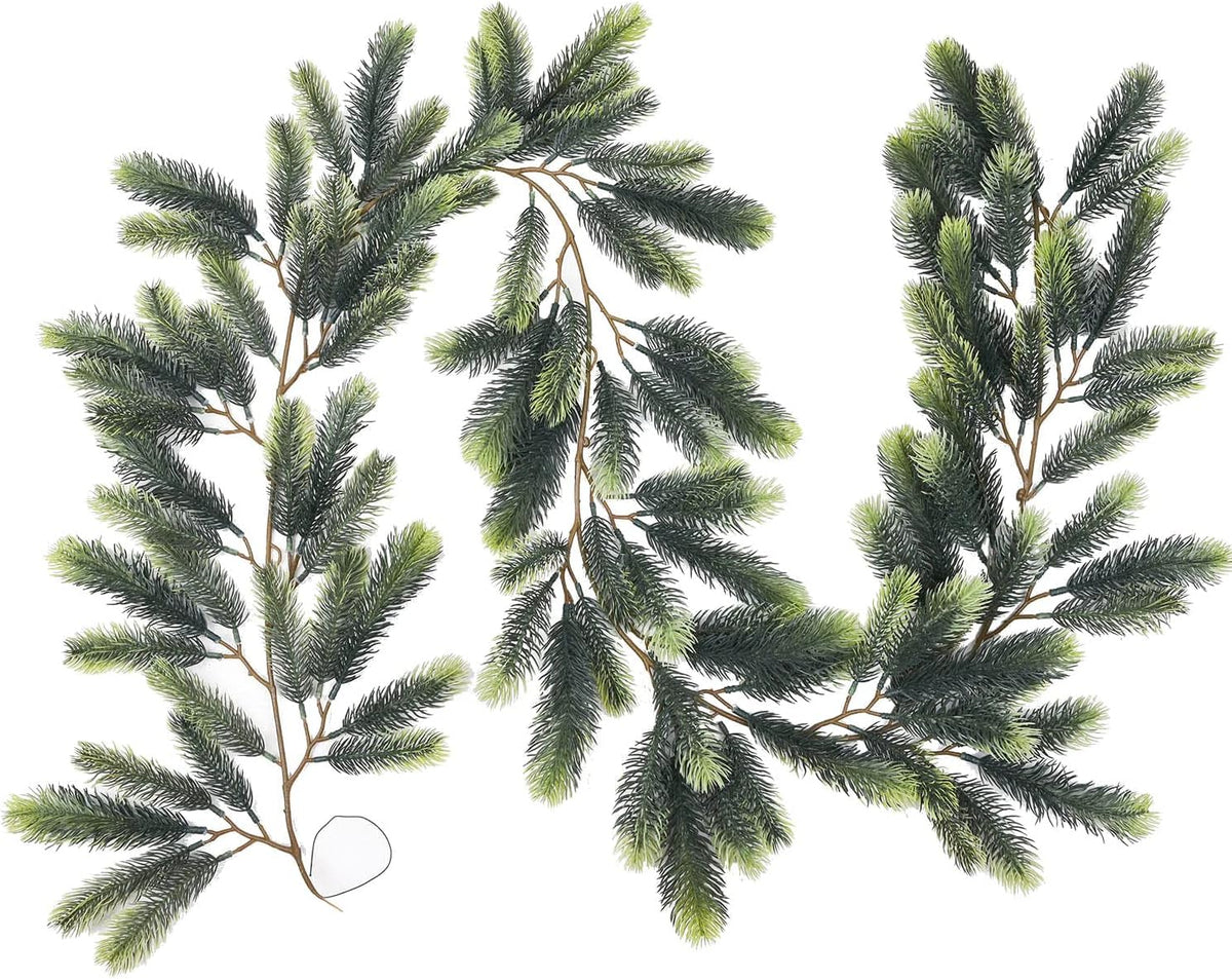 6 Feet Artificial Christmas Pine Garland Clearance, Winter Greenery Garland for Holiday Season Mantel Fireplace Table Runner Centerpiece Décor