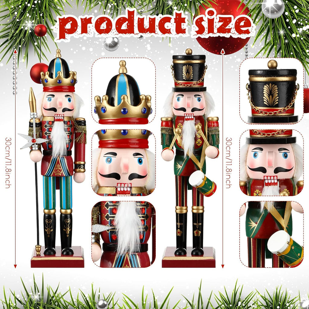 suzile 4 pcs 12 inch christmas nutcracker figures shown in use