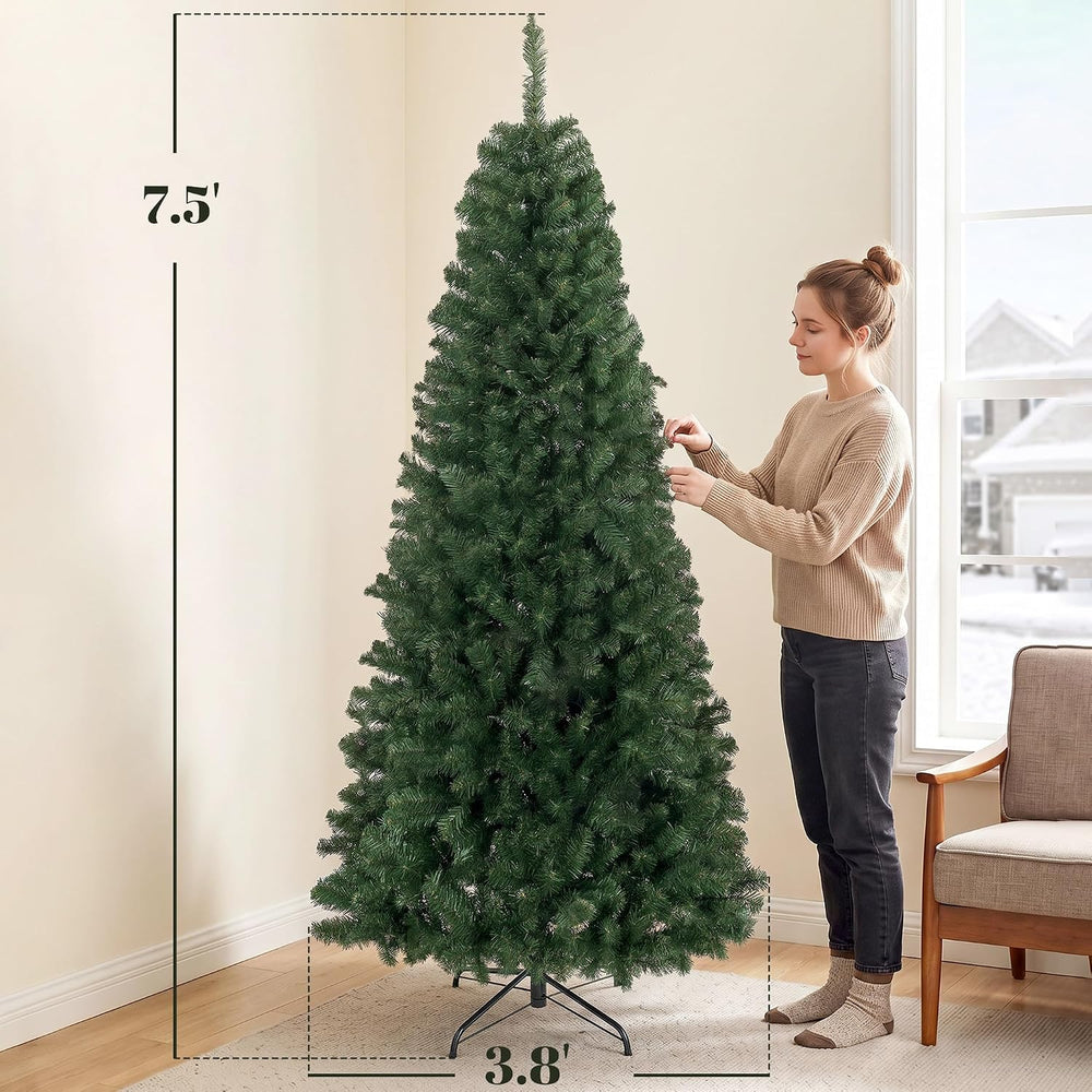 HOMCOM 7.5ft Artificial Christmas Tree Unlit Realistic Spruce Xmas Tree