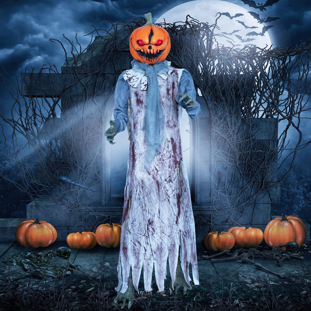 Halloween Decorations – 6.2FT Scary Pumpkin Animatronics, Sound Activated wit...