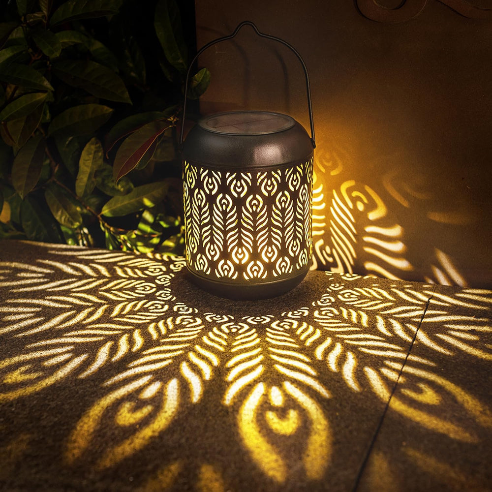 LeiDrail Solar Lantern Outdoor Hanging Lanterns Garden Metal Decorative Light...