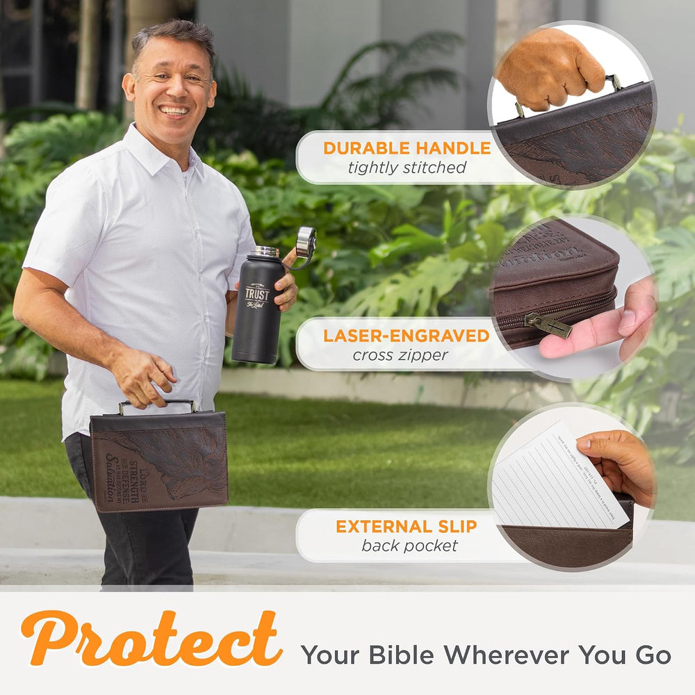 Christian Art Gifts Men's Faux Leather Bible Cover: Trust in the Lord
