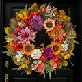 Fall Wreaths for Front Door 24" Vintage Purple Autumn Harvest Wreath