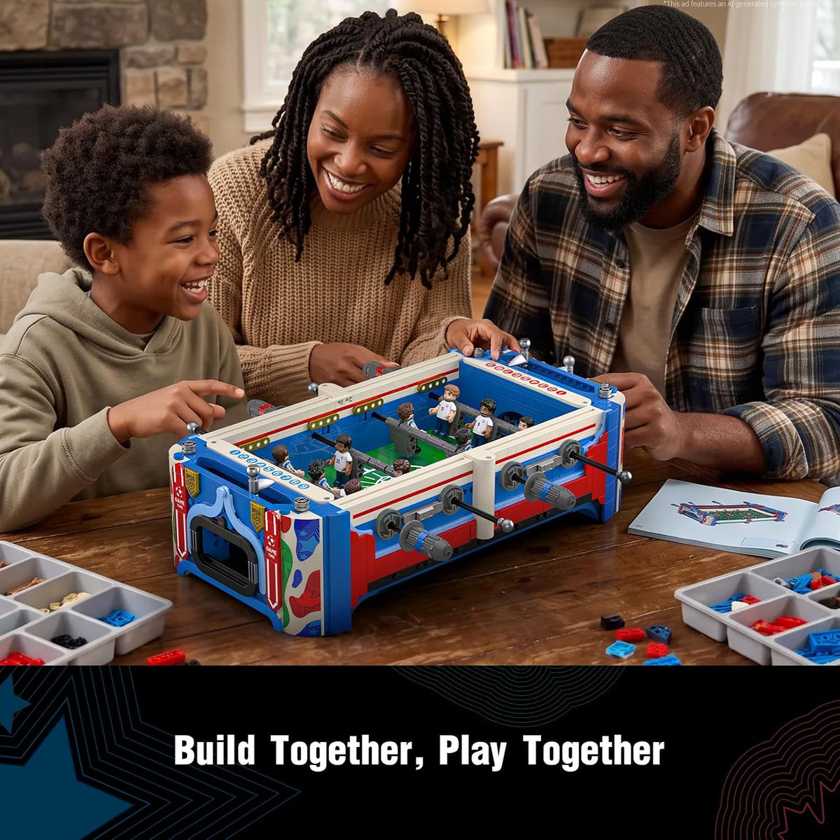Soccer Mini Foosball Table Game Building Block Set