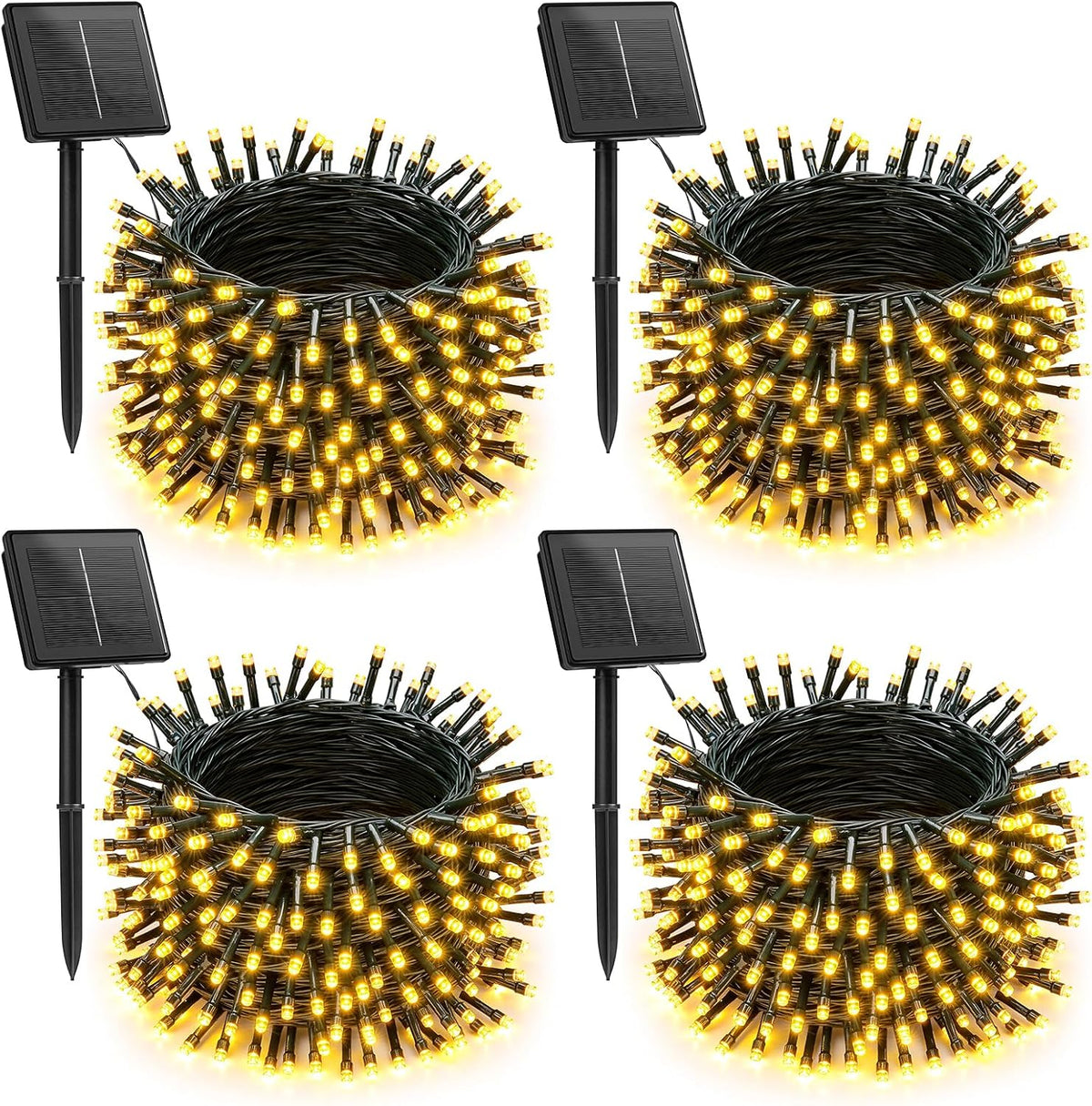 Brightown 4 Pack Solar String Lights for Outside, Total 184Ft 480 LED
