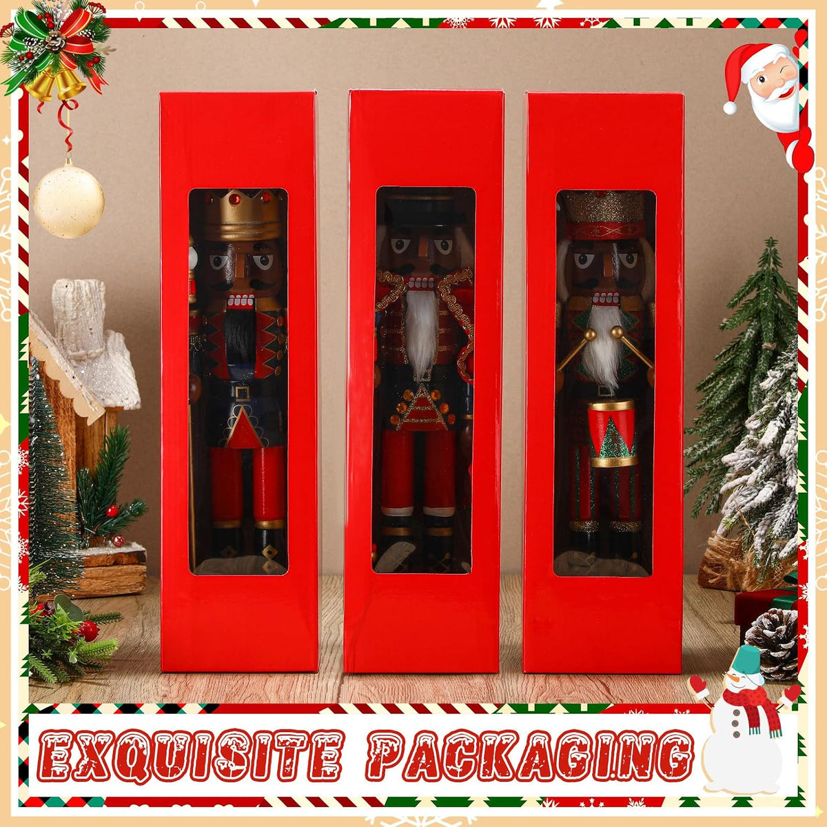 geetery 3 pcs black christmas nutcracker decor nutcracker, package contents