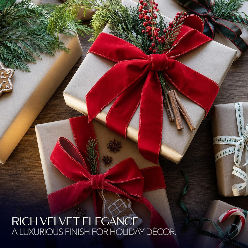 Royal Imports Traditional Wired Waterproof Christmas Ribbon