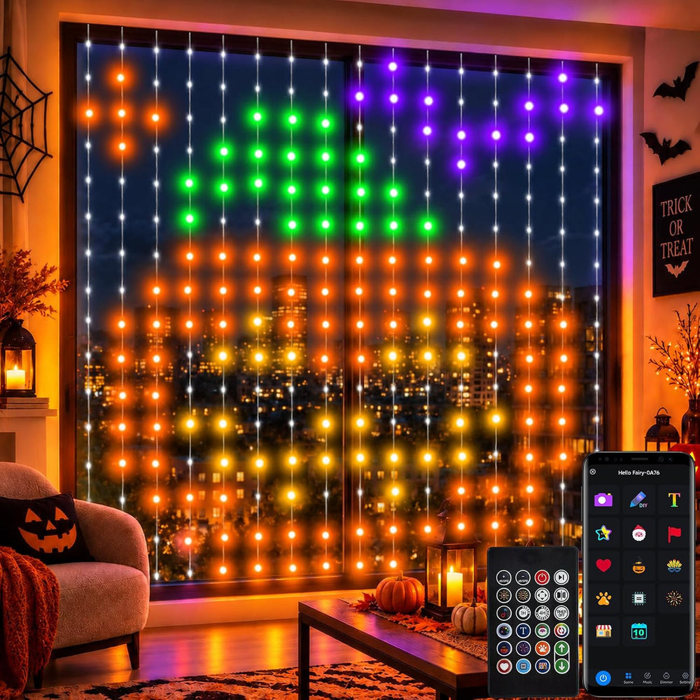 echosari 400 LED Smart Curtain Lights Plug in with App Programmable