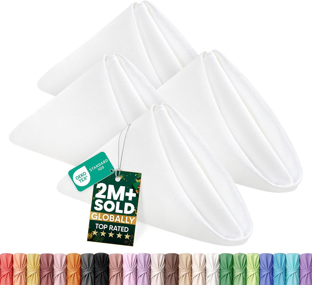 Utopia Home [60 Pack, White] Cloth Napkins 17x17 Inches, 100% Polyester