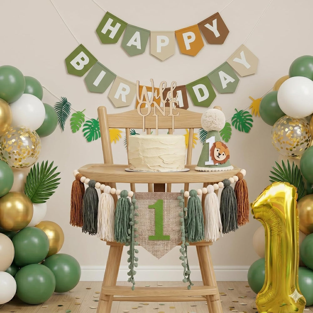 119Pcs Wild One Birthday Decorations For Boys, Safari 1st Birthday Decoration...