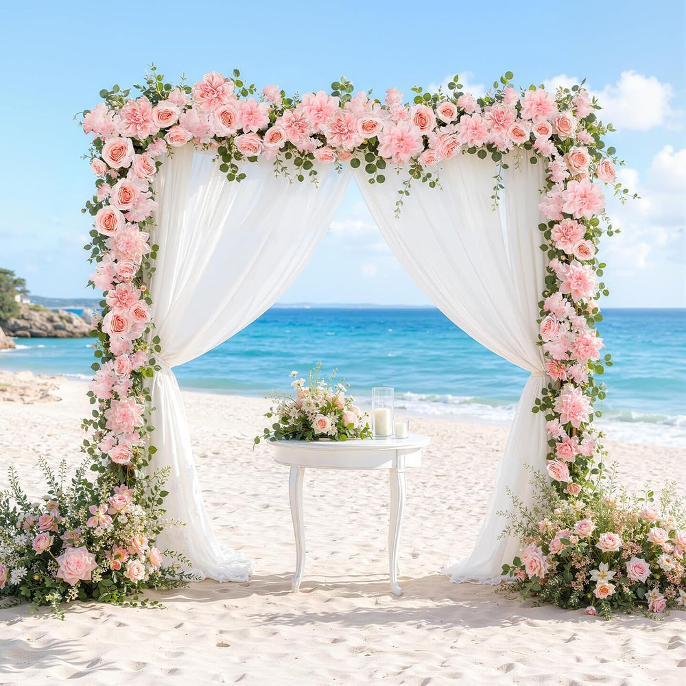 Findosom Total 12.4Ft Artificial Flowers Garlands for Decoration, Pink