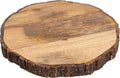 GoCraft Wooden Round Cutting Board with Tree Bark Rim | 1.5" Thick Mango Wood Live Edge Chopping, Prep, Serve Board | Charcuterie Platter - 12.5"