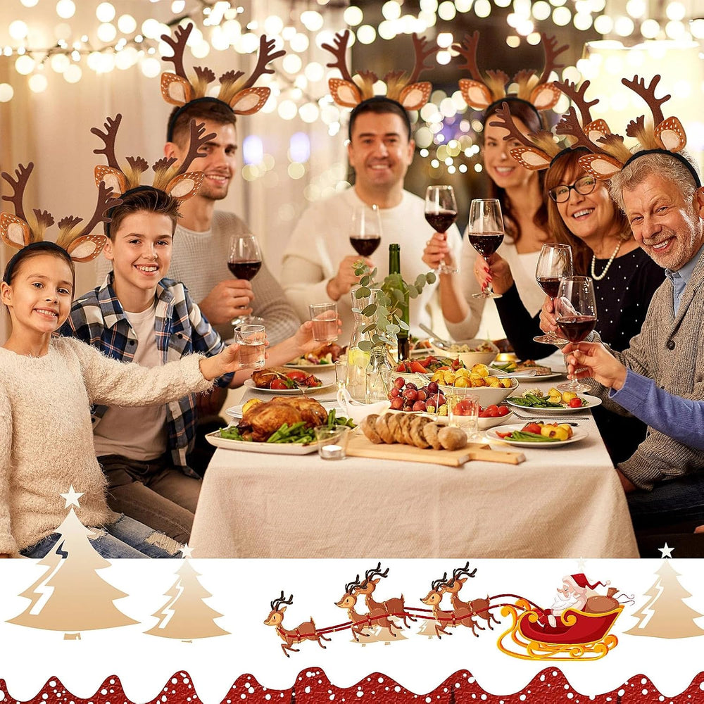 Lyrow 12 Pcs Antlers Headband, Deer Costume for Adults Halloween Christmas