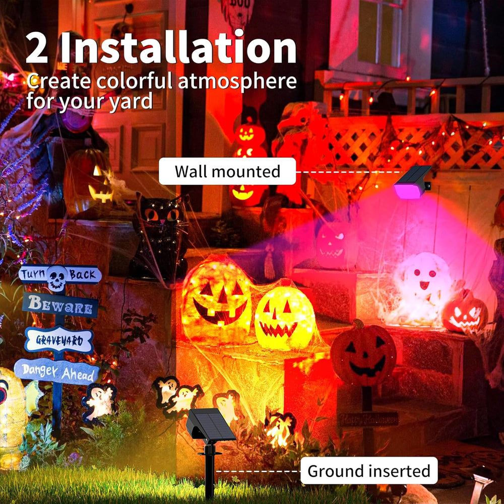 WENATY Solar Spot Lights Outdoor Spotlight Christmas 12 Pack Color Changing