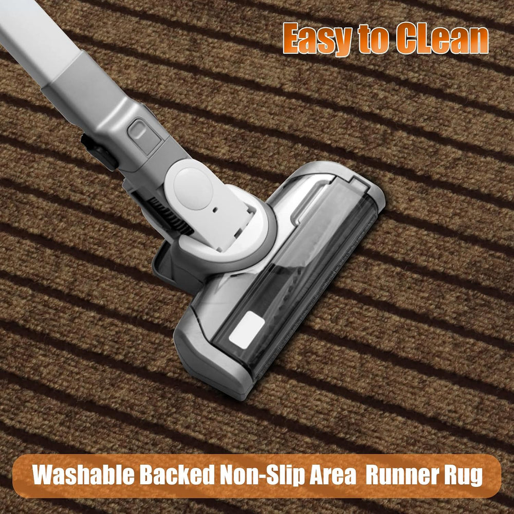 Weidear Hallway Runner Rug Non Slip-2 x 5Ft, Brown Stripe