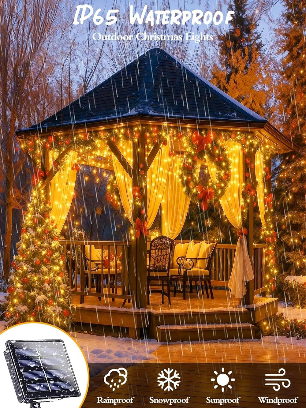 6 Pack Solar Christmas Lights Outdoor, 234FT 600 LED Solar String Lights