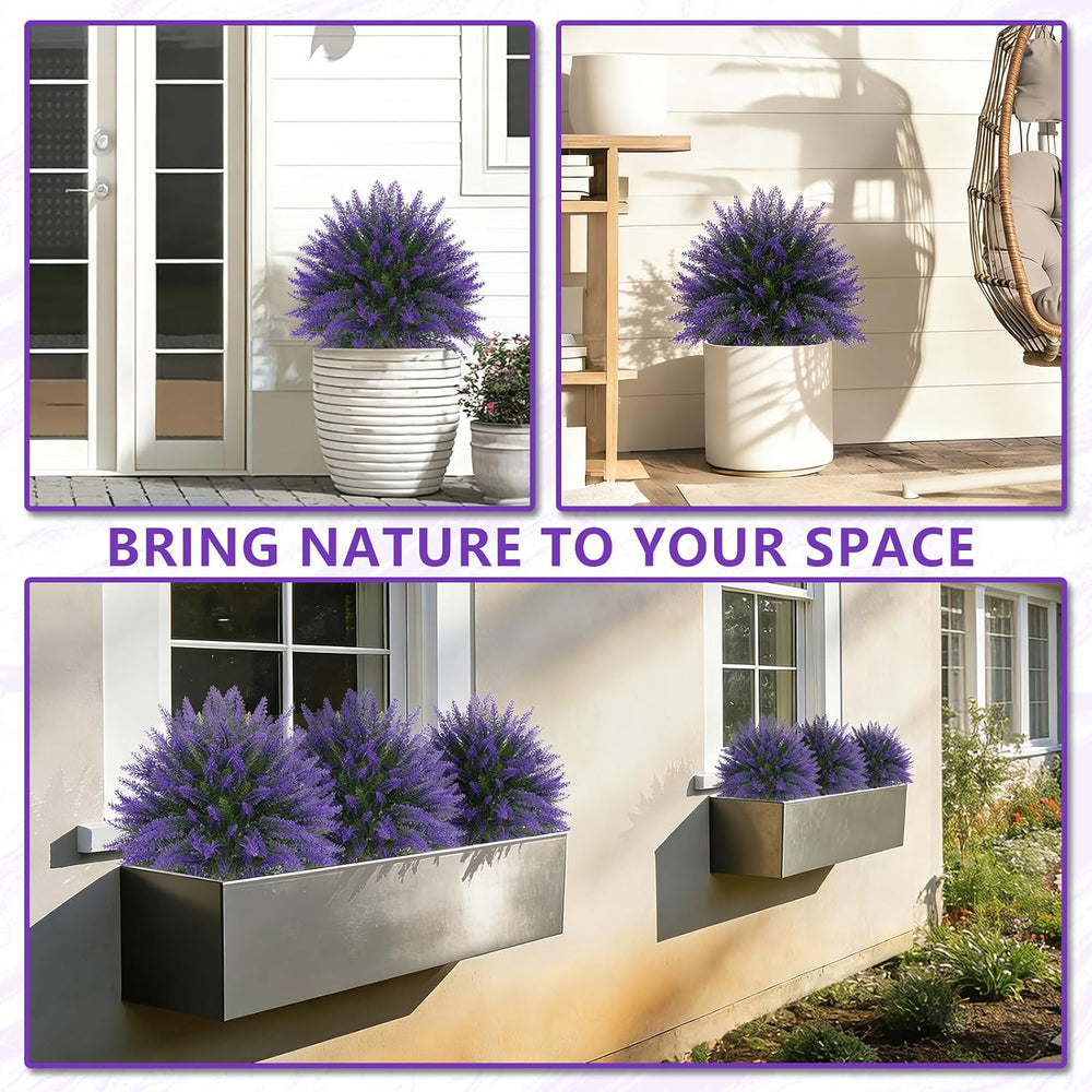 Artificial 2 Pack Lavender UV Resistant Topiary Ball for Outdoor