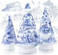 Soaoo 3 Pcs Ceramic Christmas Tree Concise Style, 6, 8, 10 Inch