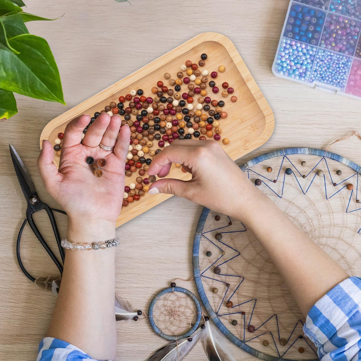 prometis 500pcs 8mm natural sandalwood round mala beads showing dimensions