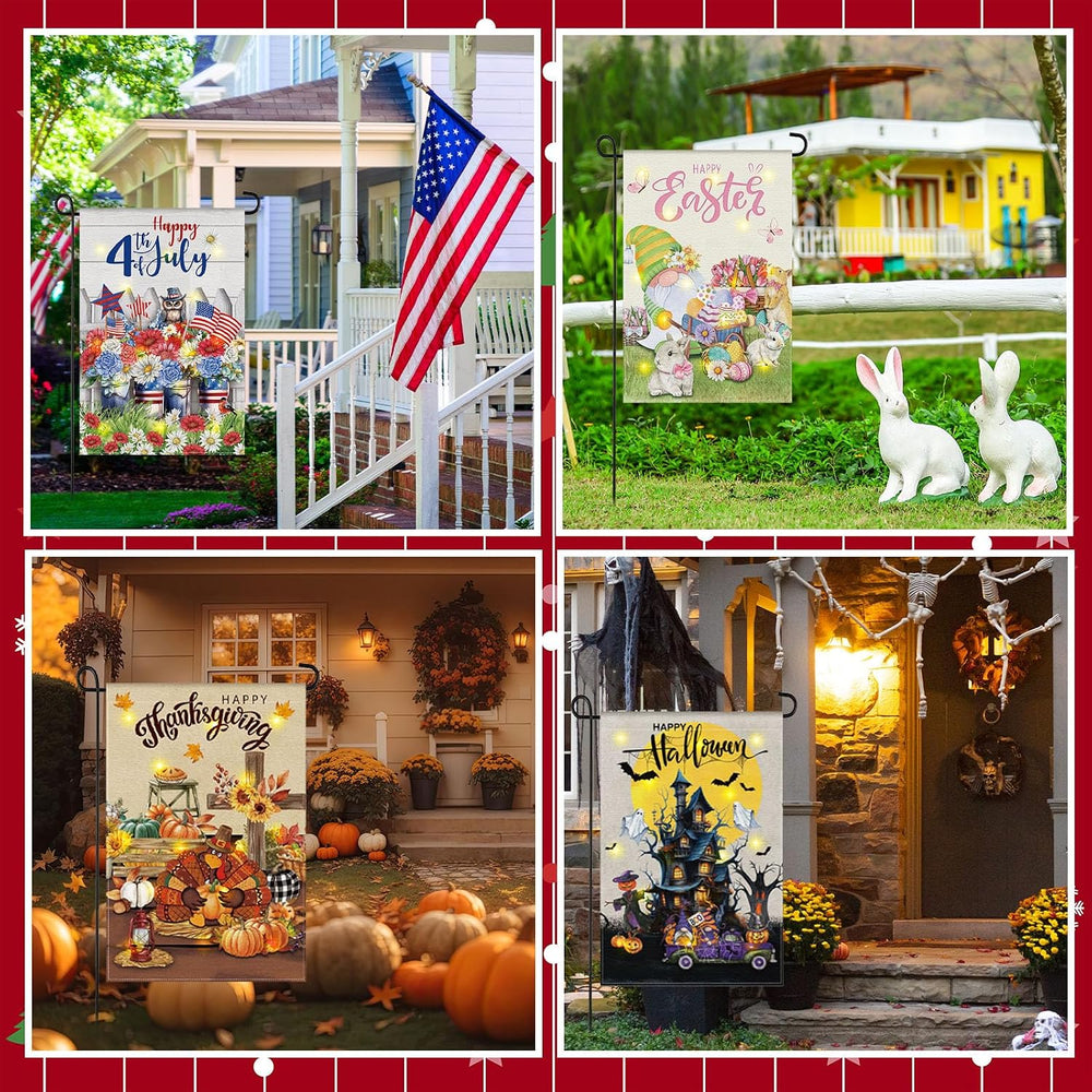 12 Pcs Garden Flags Double Sided 12x18 Inch Seasonal Yard Flags