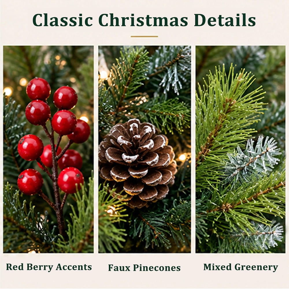 2 Pack 26" Lighted Christmas Urn Fillers, Outdoor Christmas Planter Filler