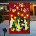 Lighted Christmas Garden Flag for Outside, Xmas Tree, 28x40 Inch