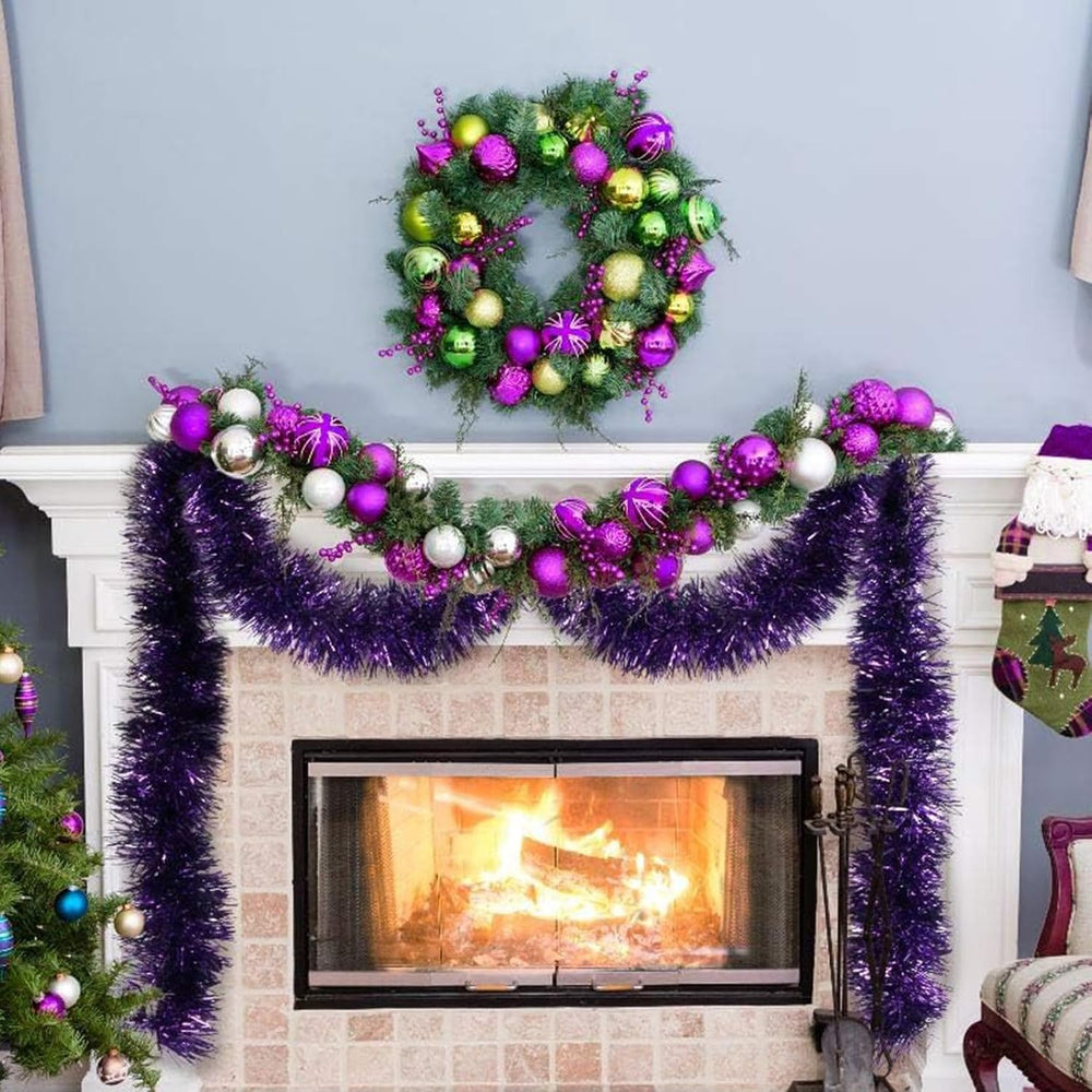 150 FT Purple Tinsel Garland - Holiday Tinsel Garland for Christmas, Hallowee...