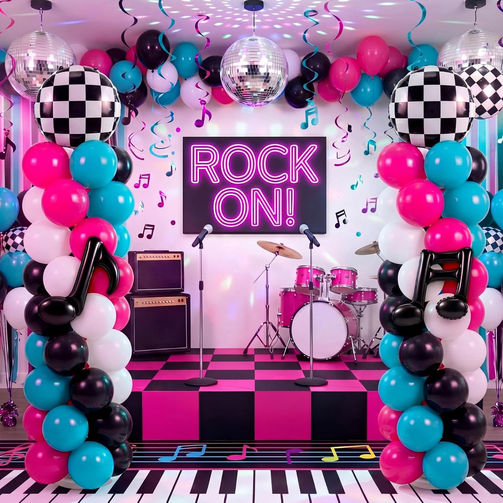 Arrowbash 2 Sets 165 Pcs 50s Rock and Roll Party Balloon Column Stand Kit