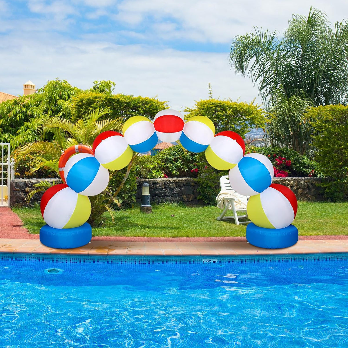 rattanview inflatable beach ball arch 8 ft summer, package contents