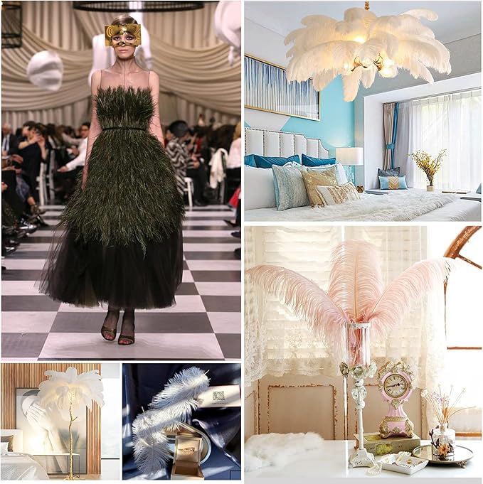 THARAHT Hot Pink Ostrich Feathers 12pcs Large Natural Bulk 20-22Inch 50cm-55cm for Wedding Party Centerpieces Easter Gatsbi and Home Decoration Feathers