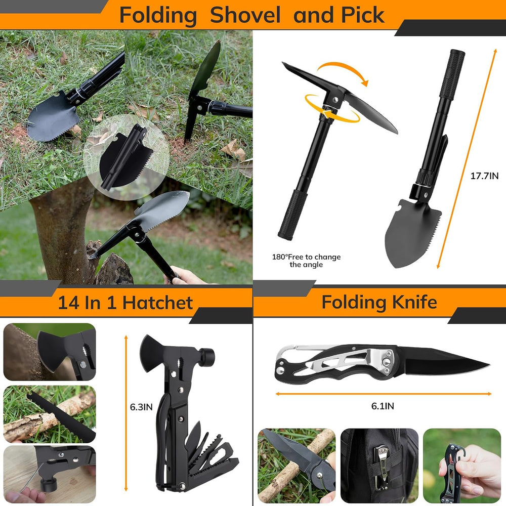 Survival Kit, 250pcs Survival Tools Tactical Gear and Trauma Bag, Survival Fi...