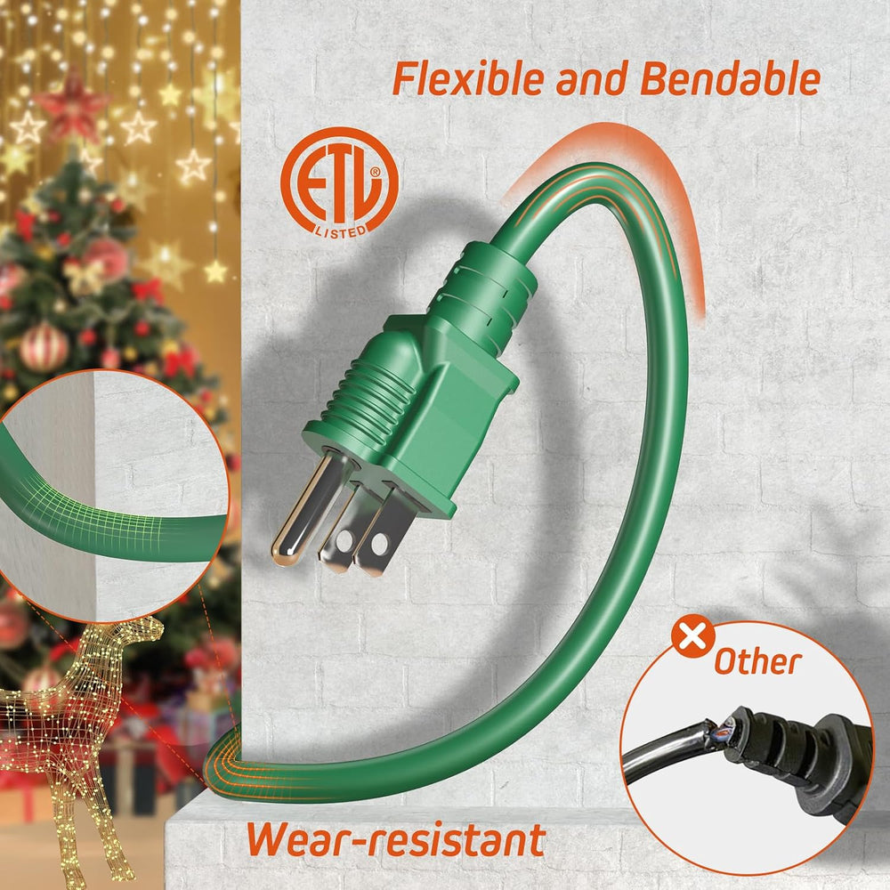 Eversimpleinc 1 to 4 Splitter Extension Cord, 3 Prong Plug 46FT