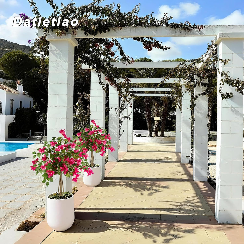 3FT Artificial Bougainvillea Tree with Lush Pink Flowers, Faux Potted Fake Pl...