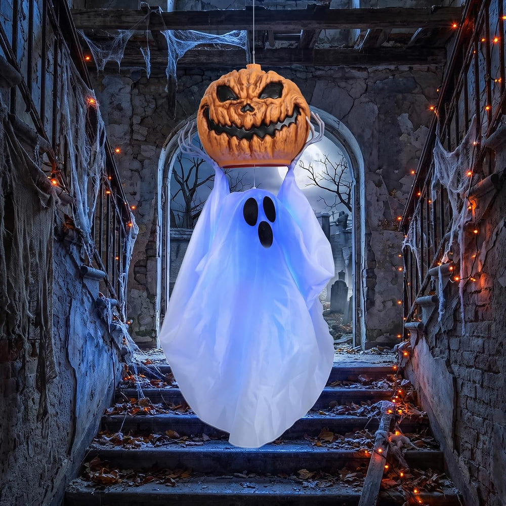 Halloween Hanging Ghost, Halloween Decor Outdoor, Sound & Moving