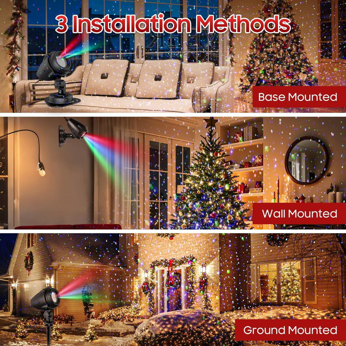 rgb laser projector light outdoor, all-metal casing, package contents