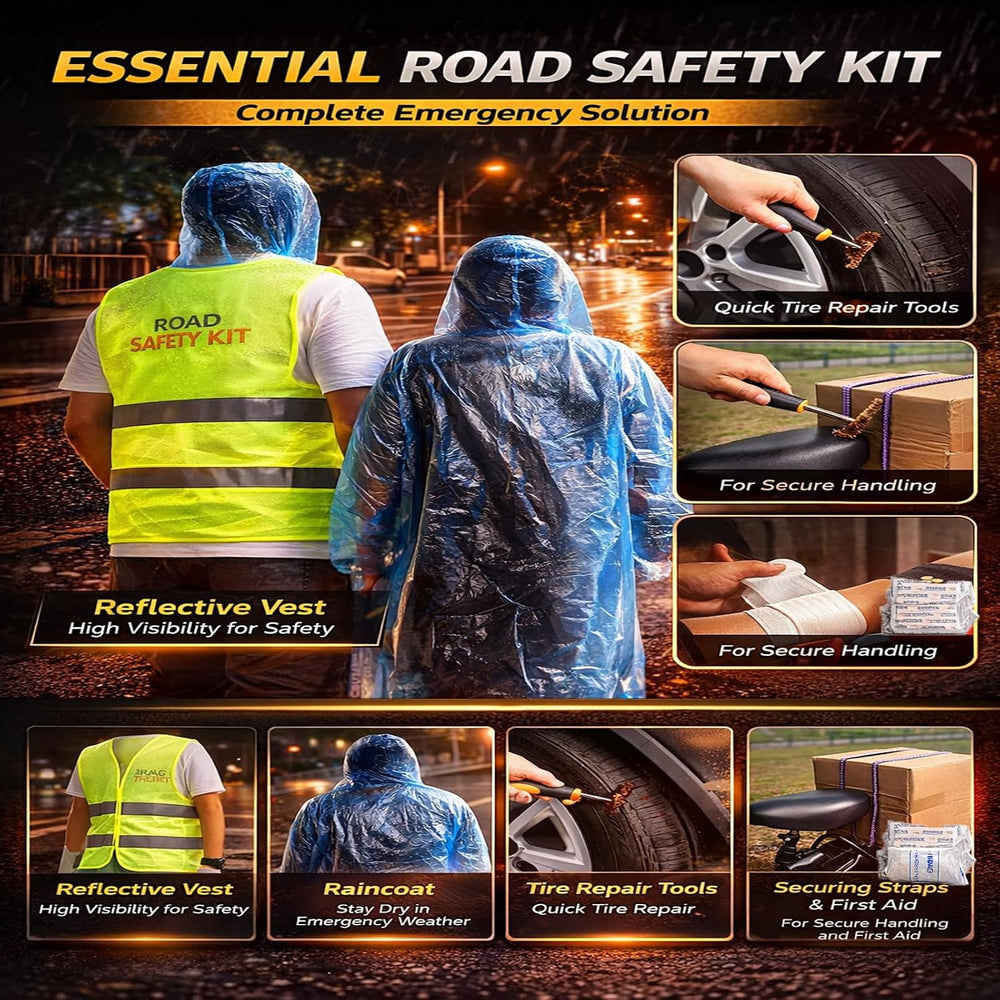 Car Roadside Emergency Kit, with Jumper Cables Automotive Kit,Car Safety Road...