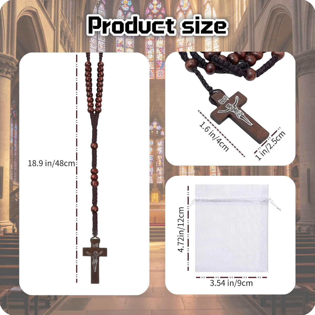 olive wooden rosary beads bulk, 5 colors shown in use