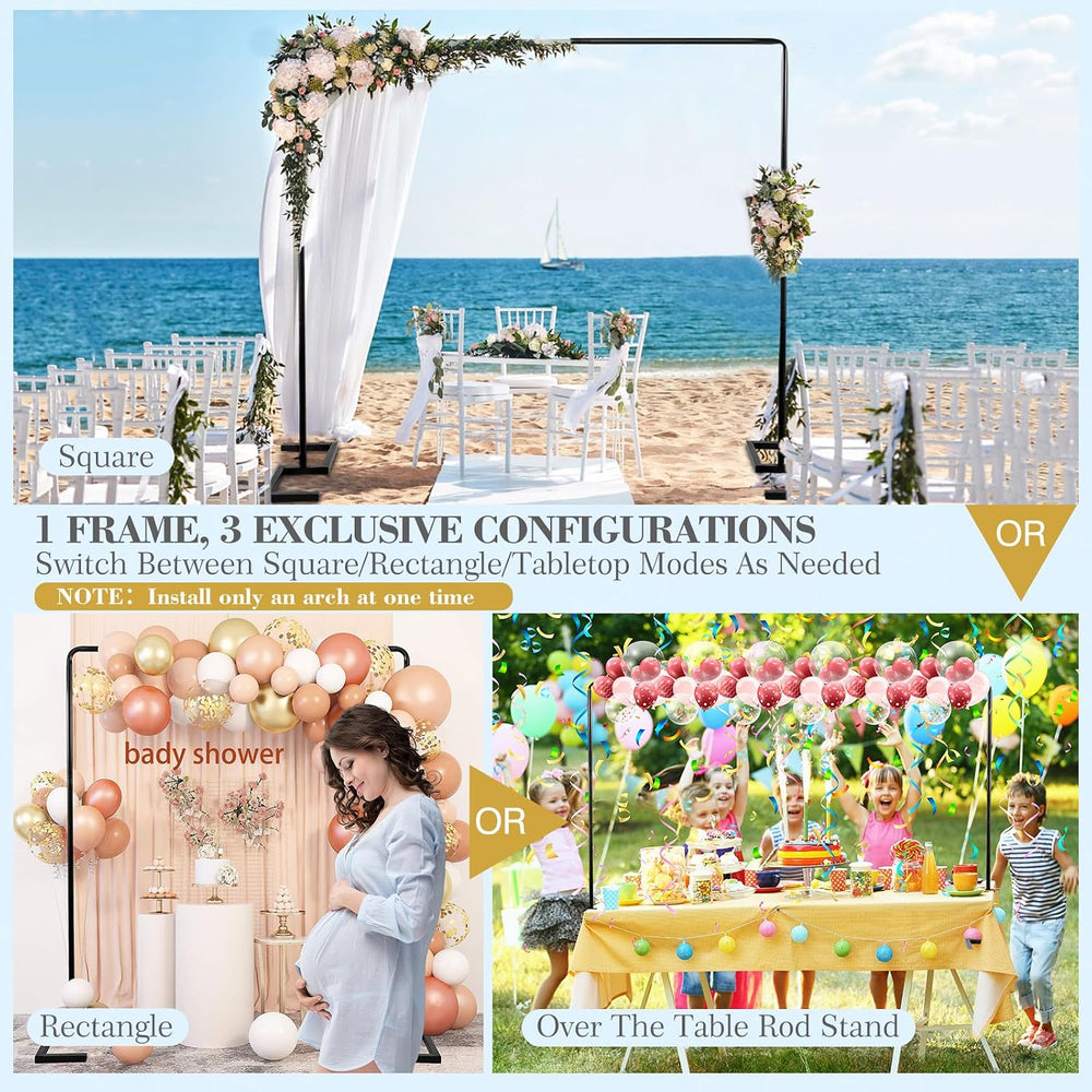 8.2FT Balloon Arch Stand, 8.2FT Square Heavy Duty Backdrop Adjustable Frame