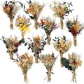 Layhit 12 Pack Boho Dried Flower Bouquet Mini Wedding Handmade Dry Flowers Decor for Vase Crafts DIY Photo Boutonniere for Men Floral Plant for Bridesmaid Gift Birthday Decor