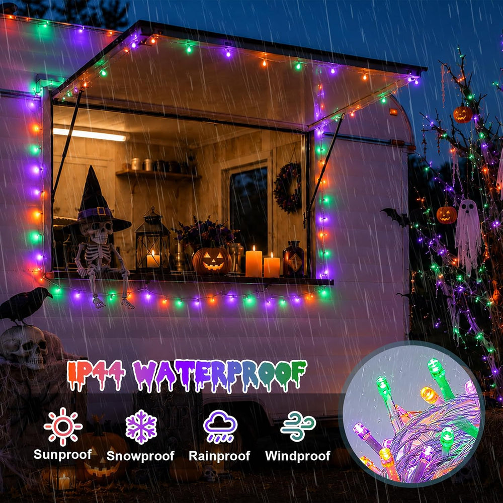 QITONG Halloween String Lights Outdoor, 165ft 500 LED Orange Purple Green led...