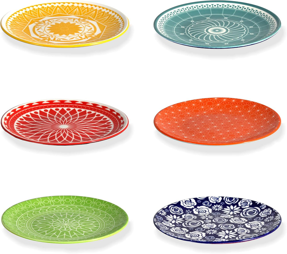 Dessert Plates, 6 Inch, Dishwasher & Microwave Safe, Set of 6