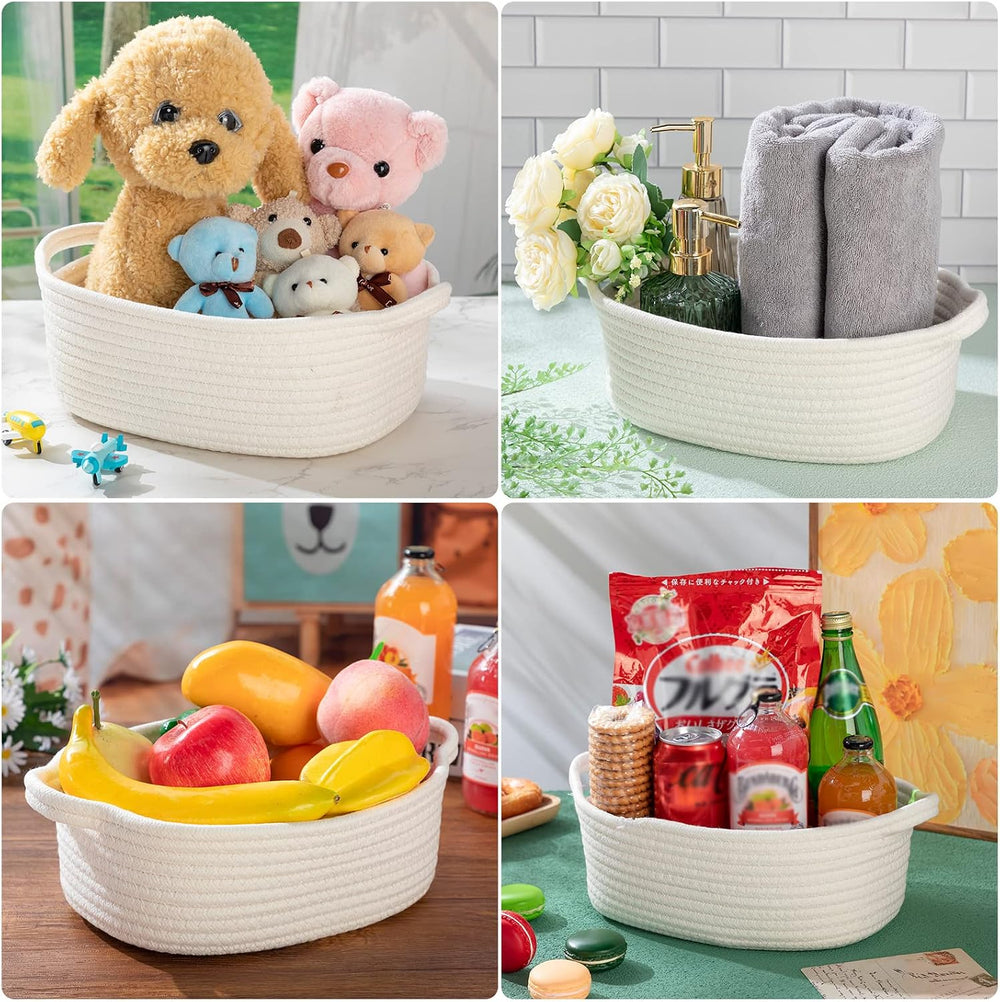 Weysat 6 Pack Woven Baskets with Handles, 6 Sizes, Gift Bags and Ribbons