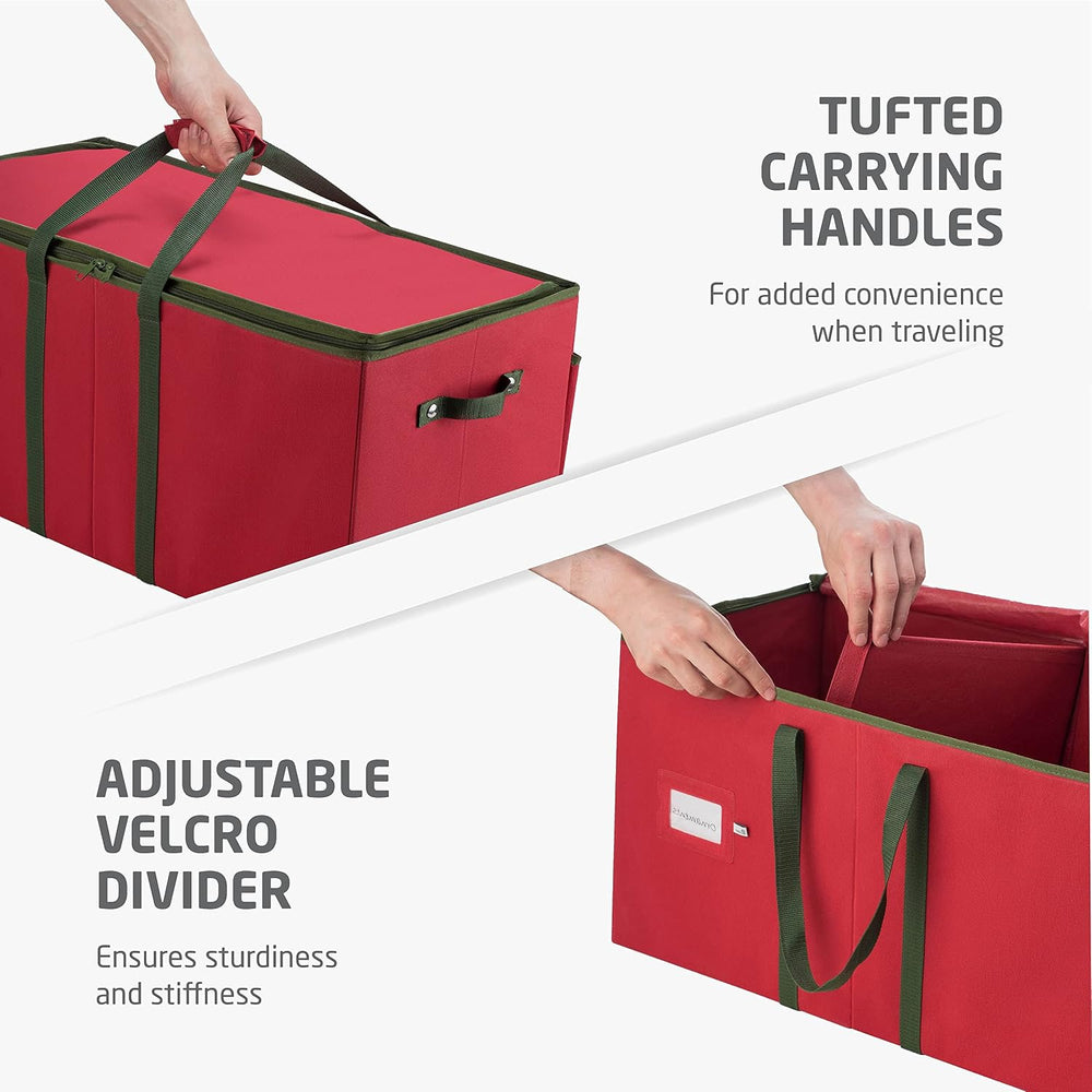 ZOBER Large Christmas Ornament Storage Box - Stores 80 3" Ornaments, Wit...