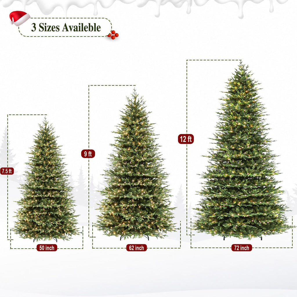 9FT Prelit Premium Christmas Tree, 5179 Realistic PE&PVC Tips