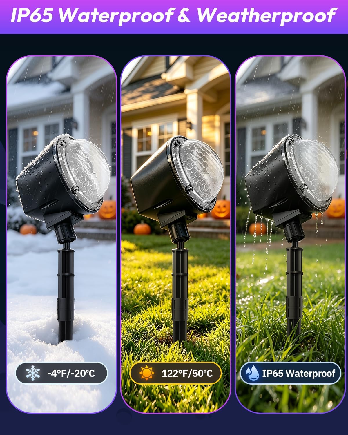 halloween projector lights outdoor, ultra bright dynamic rgbw on a desk or shelf