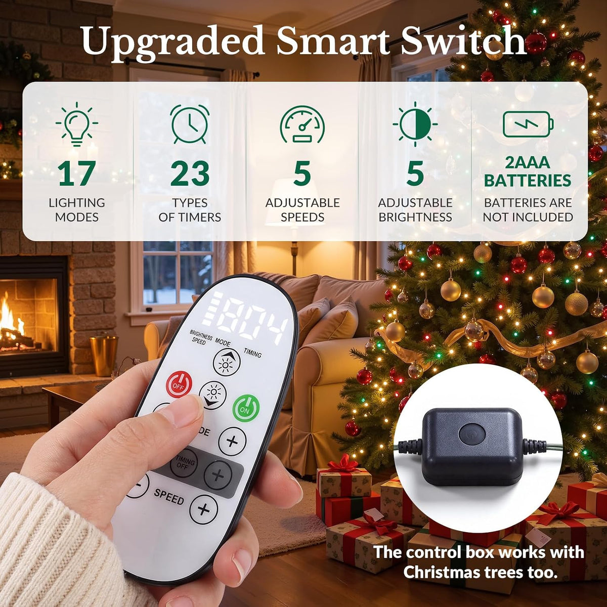 6.5FT Artificial Prelit Pre-Decorated Christmas Tree with Remote, Timer