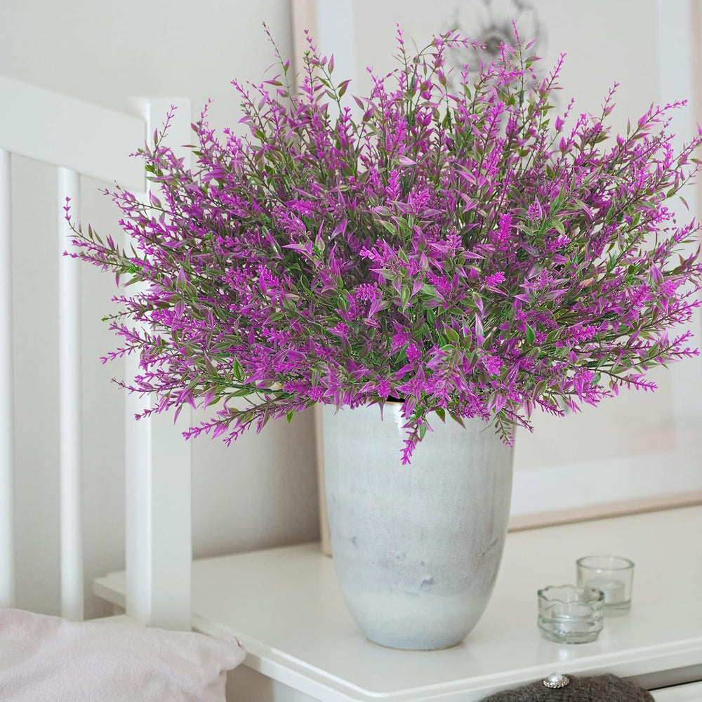 42 Pcs Fake Lavender Flowers Outdoor UV Resistant Faux Plastic Lavender Flowe...