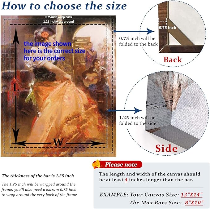 4pcs DIY Wooden Canvas Stretcher Bars Canvas Frame Kit for Gallery Wraps – Sturdy Solid Wood Bars for Oil Paintings, Gallery, Posters, Diamond Painting, Home Studio Wall Decor