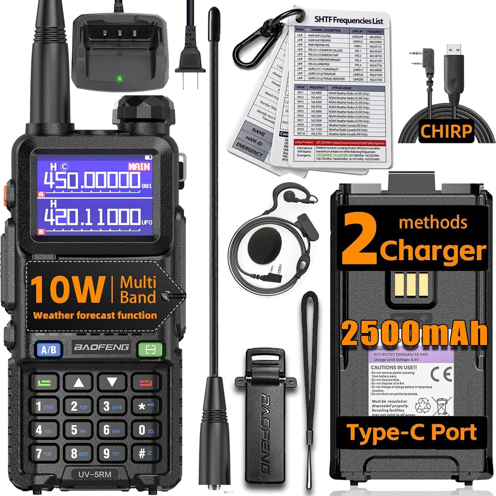 BAOFENG Radio UV-5RM 10W Ham Radio Handheld,UV5R Long Range Walkie Talkie