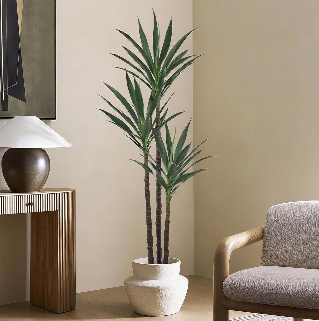 Artificial Agave Tree 5.2FT with 45 Leaves & 3 Trunks Yucca Plant